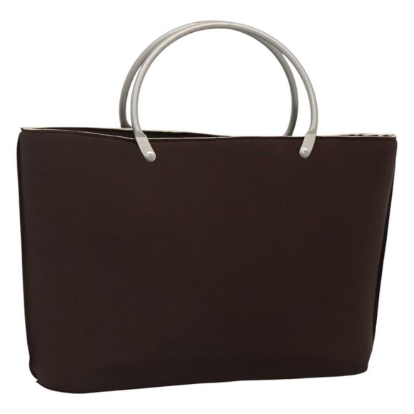CHANEL Hand Bag Nylon Brown CC Auth bs23545 - Picture 1 of 16